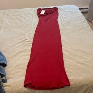 Zara Vibrant Red Draped Dress